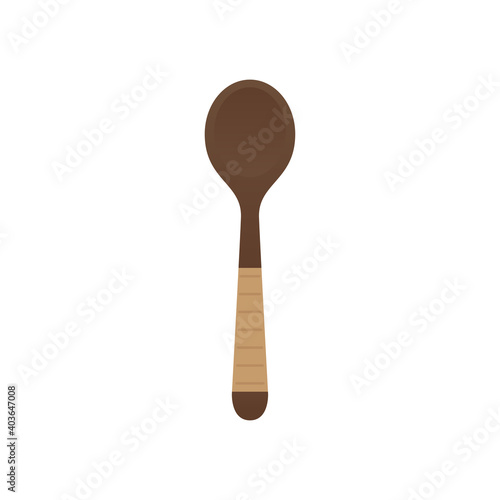 Spoon vector. Wood Spoon on white background.