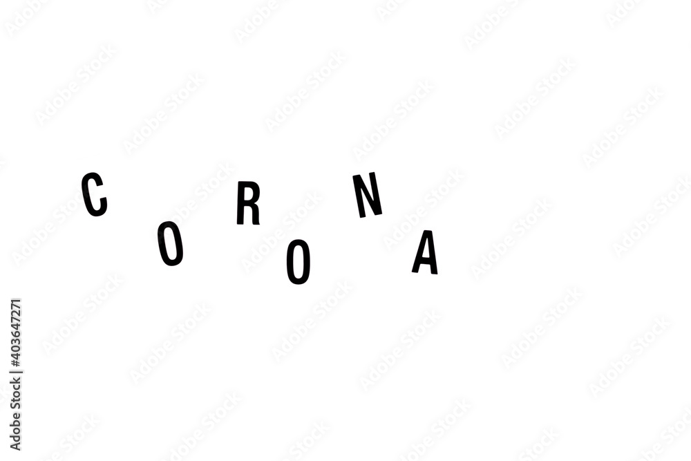 Word corona with black letters Word corona with black letters