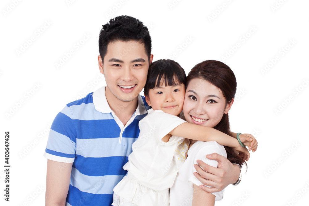 Portrait of a happy family with one child Portrait of a happy family with one child