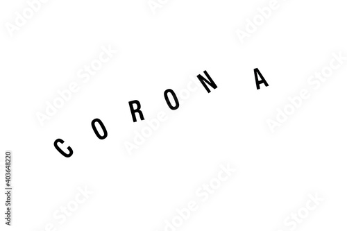 Word corona with black letters