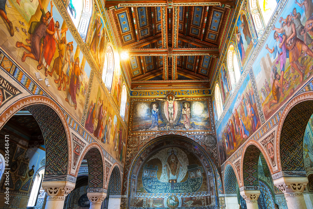 Obraz premium Interior of church of St. Stephen of the Dominican monastery, Jerusalem, Israel
