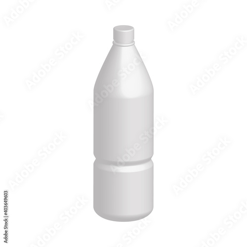 Bottle 3D icon. Mock up for water or milk bottle. Vector isolated on white