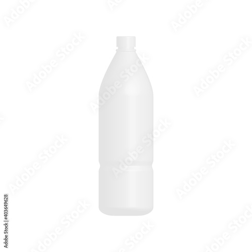 Bottle 3D icon. Mock up for water or milk bottle. Vector isolated on white