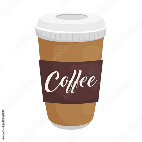 Tela coffee mug design of drink caffeine breakfast and beverage theme Vector illustra