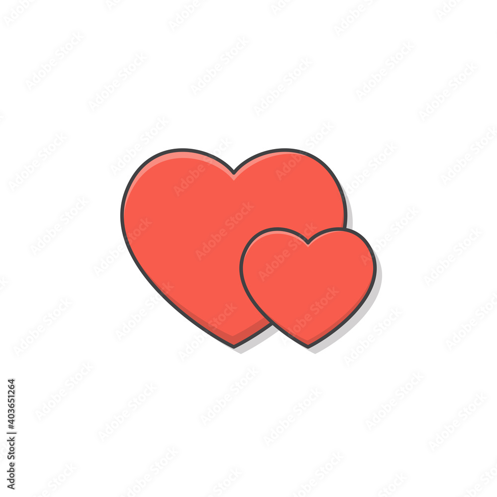 Love Heart Vector Icon Illustration. Red Heart Flat Icon Love Heart Vector Icon Illustration. Red Heart Flat Icon