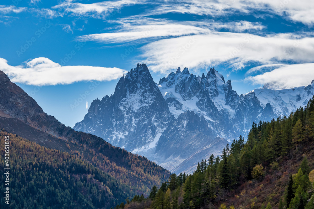The high mountains of Haute Savoie in autumn. French Alps near Vallorcine, Chamonix-Mont-Blanc, France. The high mountains of Haute Savoie in autumn. French Alps near Vallorcine, Chamonix-Mont-Blanc, France.