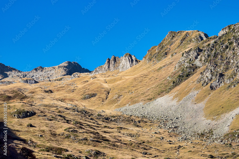 Col de la Madeleine at 2000 m altitude, Rhone alps, France