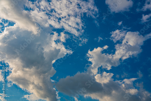 White clouds on the blue sky