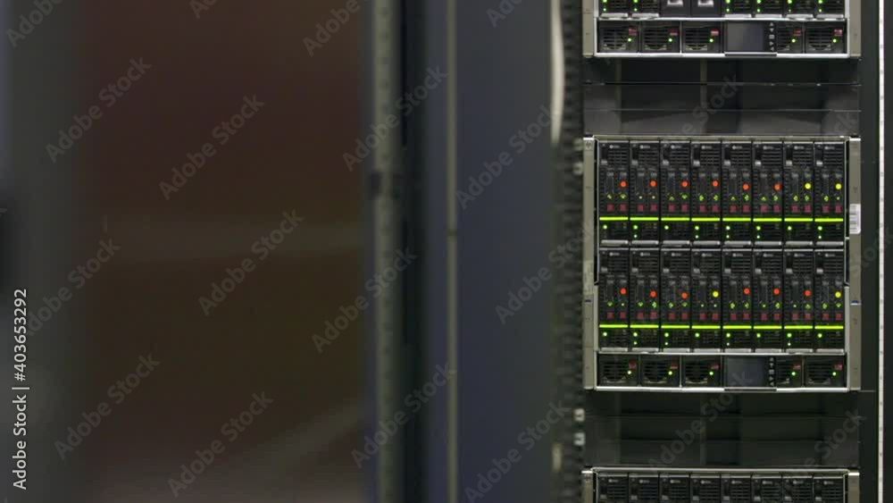 Green blinking lights backend data computer storage room Green blinking lights backend data computer storage room