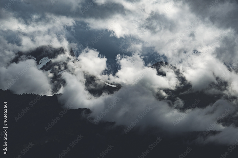 misty Norwegian mountains