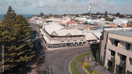 Aerial view of Kingscote town residential district on Kangaroo Island photo