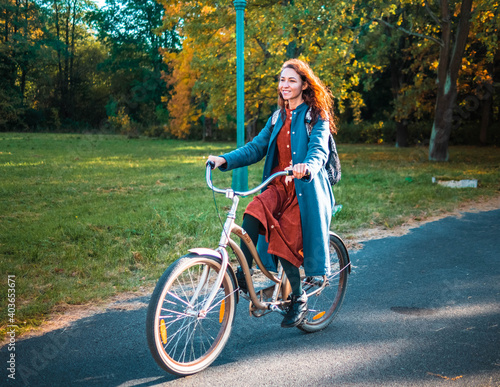 woman with bicycle