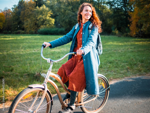 woman on bicycle