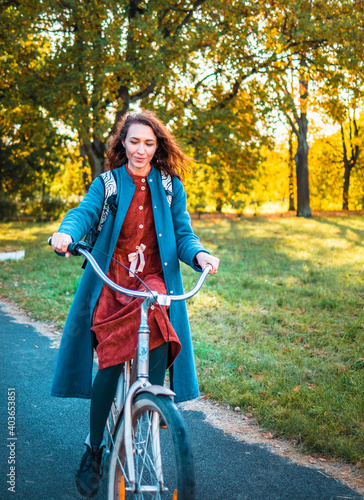 woman on bicycle