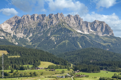 Blick von Ellmau zum Kaisergebirge,Tirol,Österreich