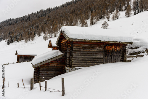 Wallpaper Mural alm valley in winter with a lot of snow Torontodigital.ca