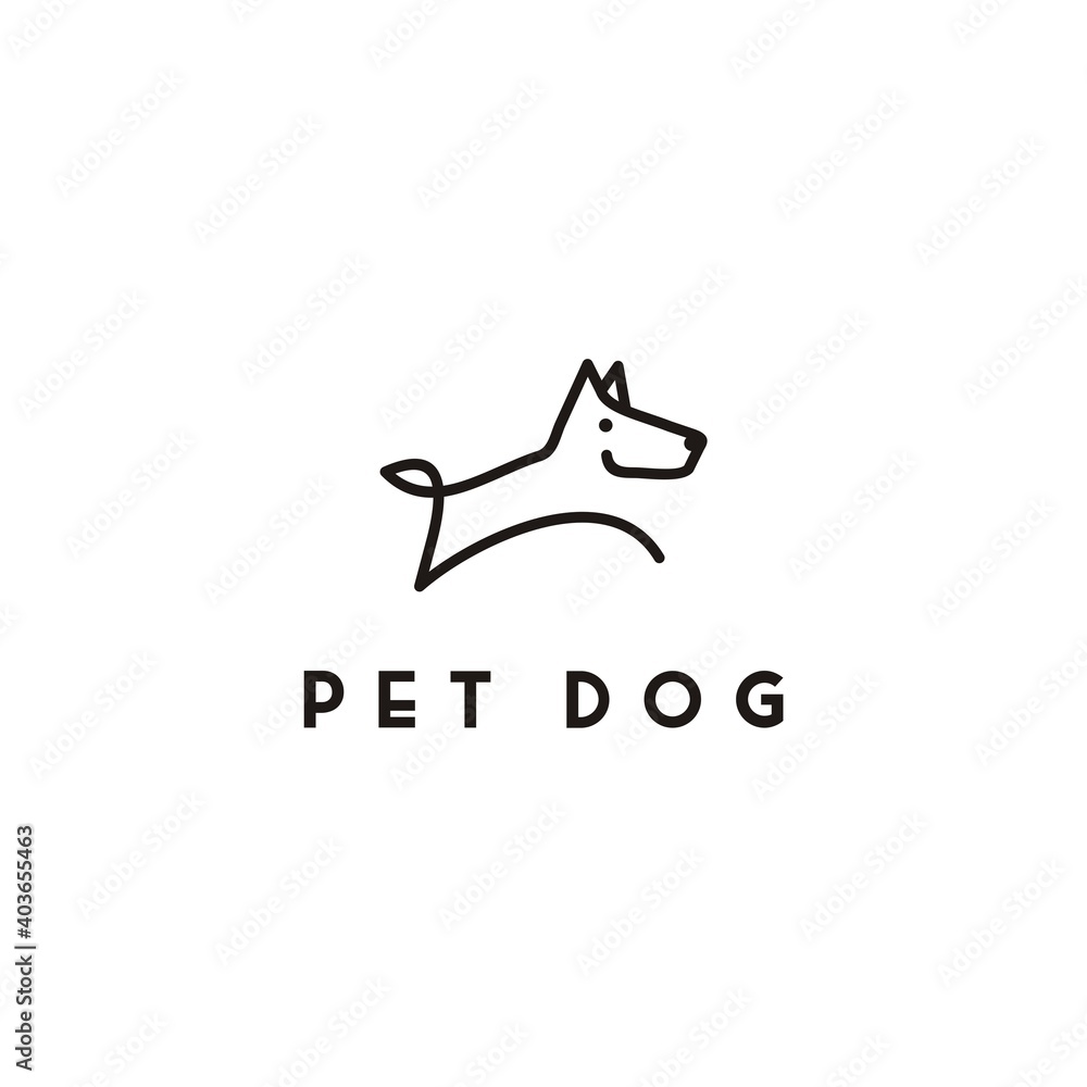 Outline pet dog logo design