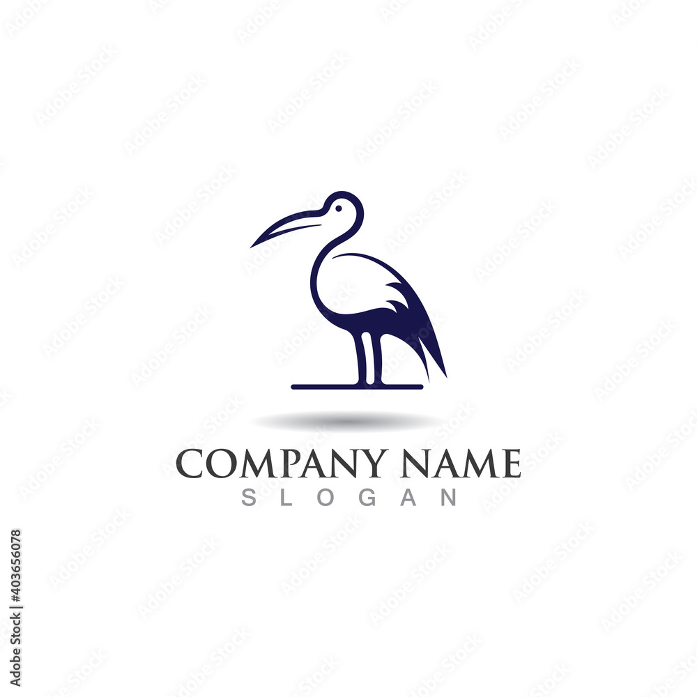 Stork logo image simple design creative template vector concept Stork logo image simple design creative template vector concept