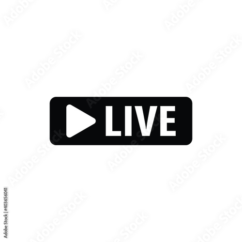 Live broadcast button black vector icons