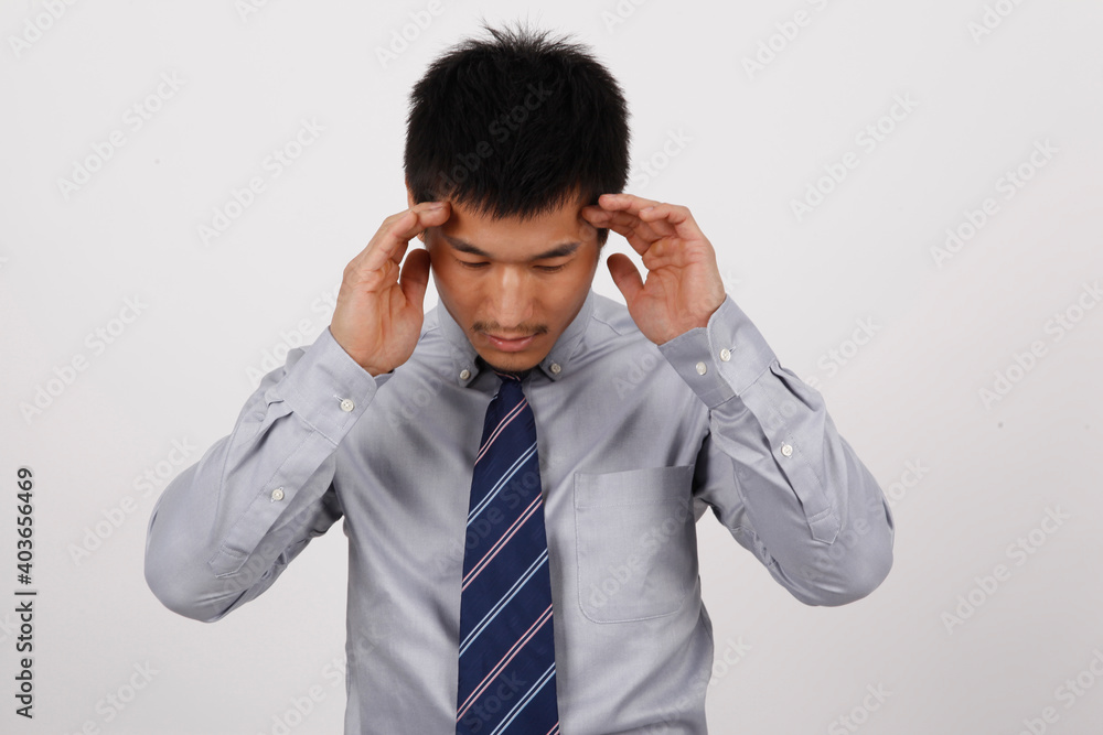 A young business man gesturing in a shirt A young business man gesturing in a shirt