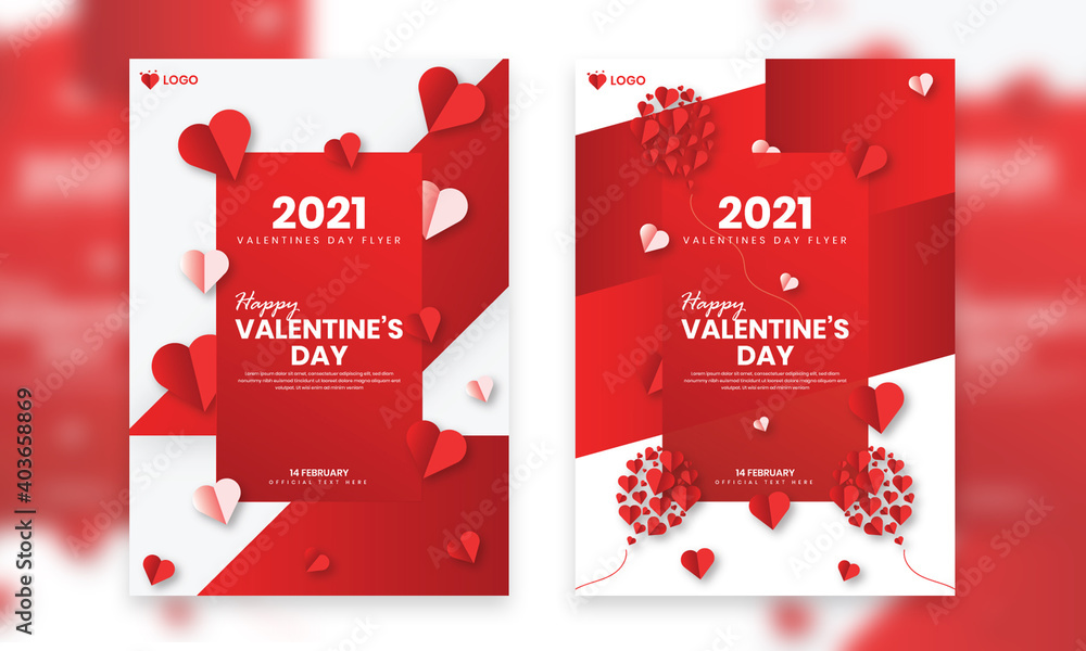 Valentines day flyer design red poster design valentines day flyer
