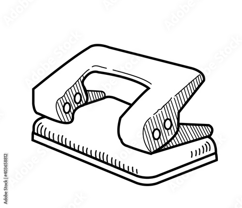 hole puncher hand drawn sketch vector illustration photo