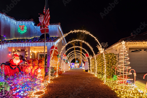 Photography Christmas decoration of residence