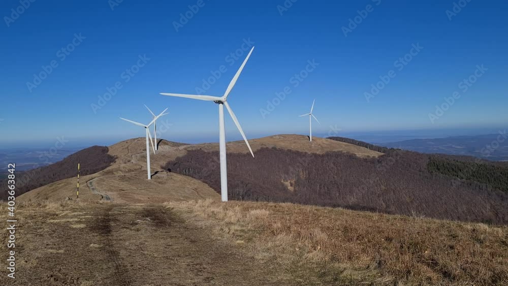 Renewable energy from wind power generators on the high mountain Renewable energy from wind power generators on the high mountain