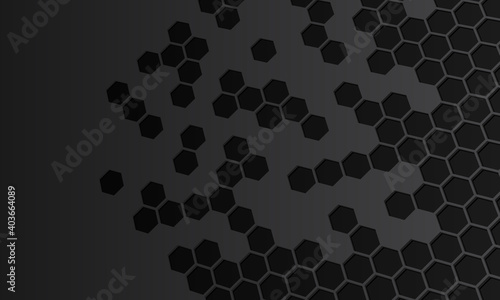 Abstract dark hexagonal background.