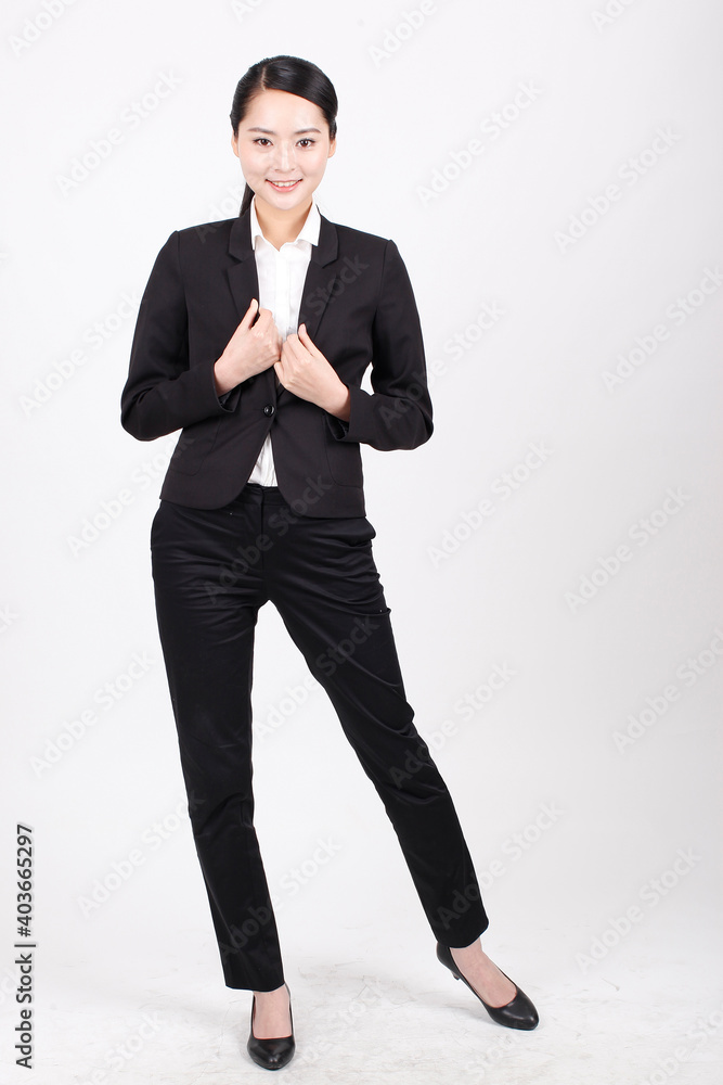 A young business woman in a suit 