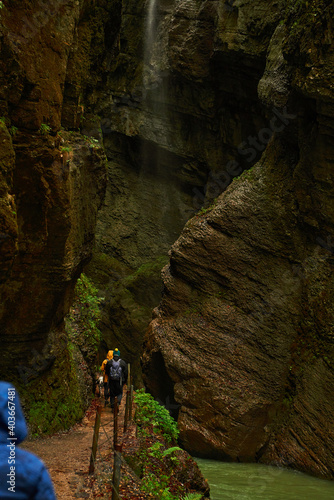 hiker in the cave