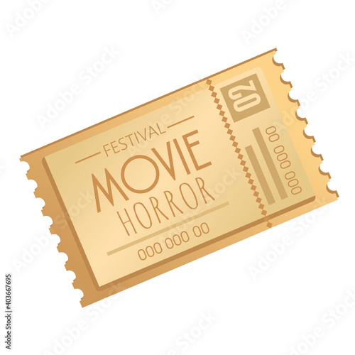 Cinema festival movie horror ticket design, Video film media entertainment theme Vector illustration