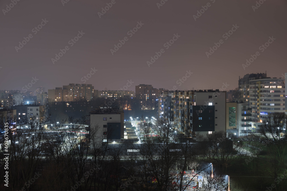 Fototapeta premium Nocna panorama Wrocławia.