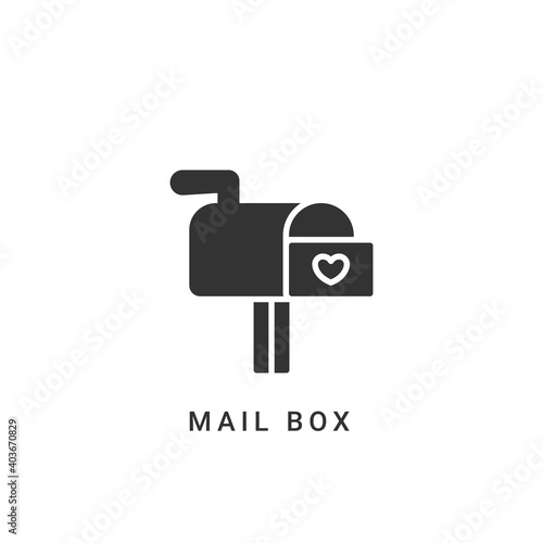 mail box icon vector illustration. mail box icon glyph design.