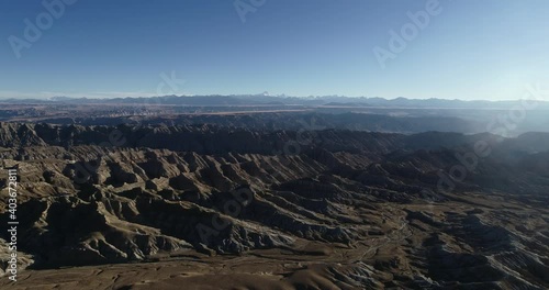 Aerial photography of Zanda soil forest natural scenery. Zanda County, Ngari Prefecture, Tibet, China photo