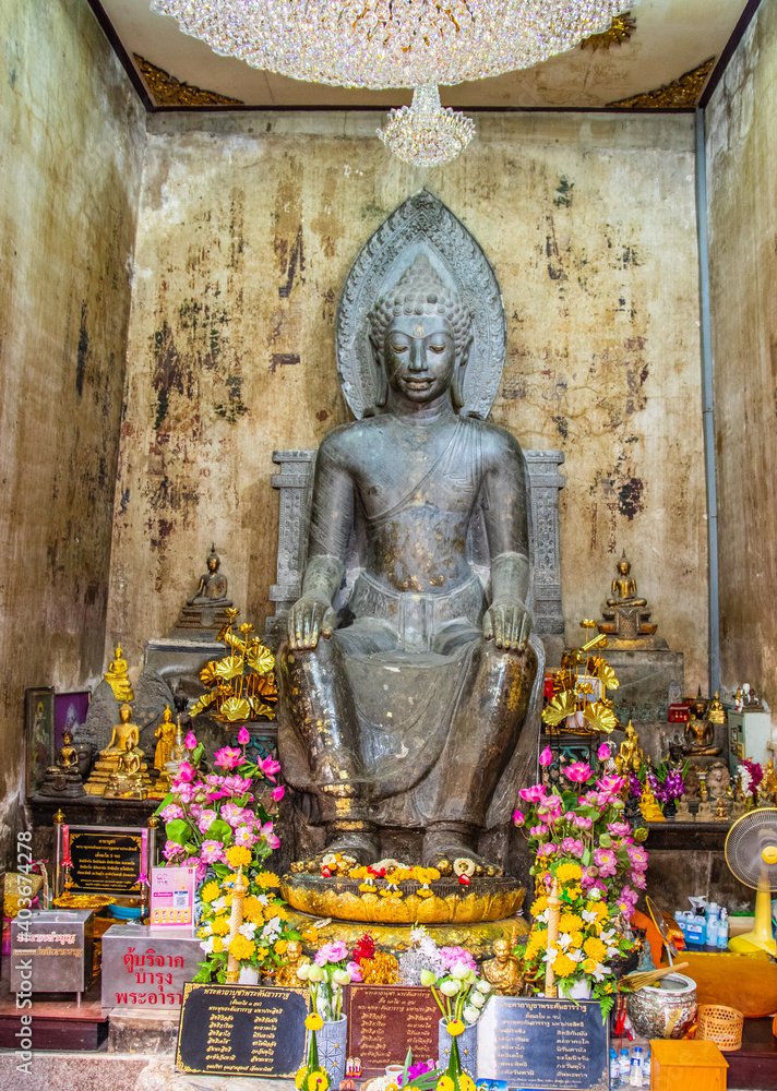 Obraz premium Buddha Statue in a Buddhism Temple in Ayutthaya Thailand Asia