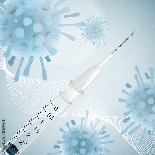 Covid 19 vaccine illustration coronavirus - realistic design elements banner