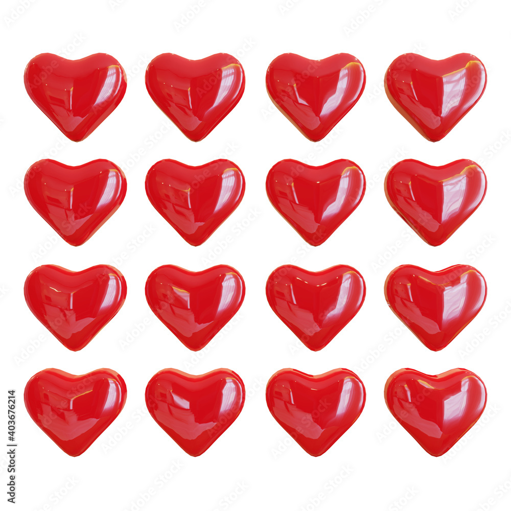 red hearts pattern 