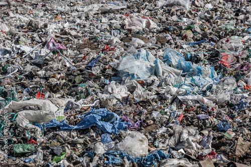 landfill for hazardous waste from the household covid or cornavirus, dangerous waste dump