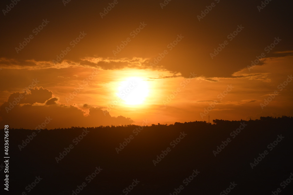 Coucher de soleil à Kigali (Rwanda)
