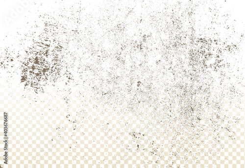 Mold, mildew, decay, stains, splashes, explosion. On an isolated background. Trail of grunge blots and splashes. Vector pattern of natural origin.