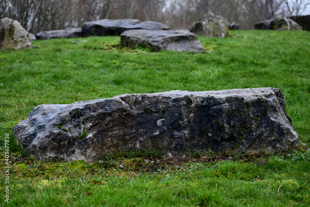 Boulders on a hill by the wood, England Boulders on a hill by the wood, England