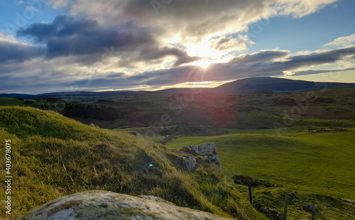 Sunset in the hills Ireland