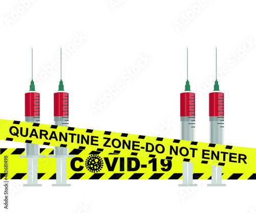 Coronavirus concept. vaccine vial and syringe. quarantine, new coronavirus. Vector isolated icon on white background.
