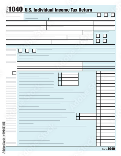 United States Individual Income Tax Return Form Illustration