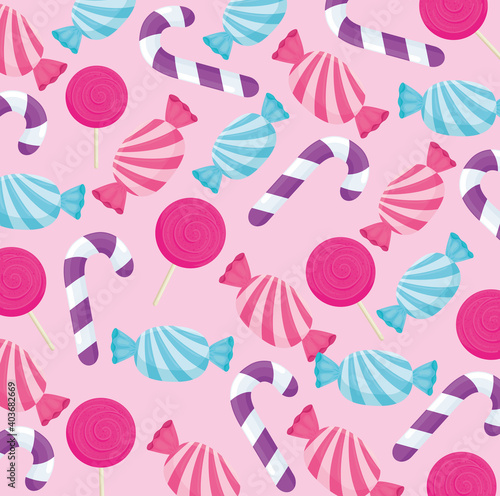 Sweet striped candies design, Sugar caramel bonbon food and dessert theme Vector illustration