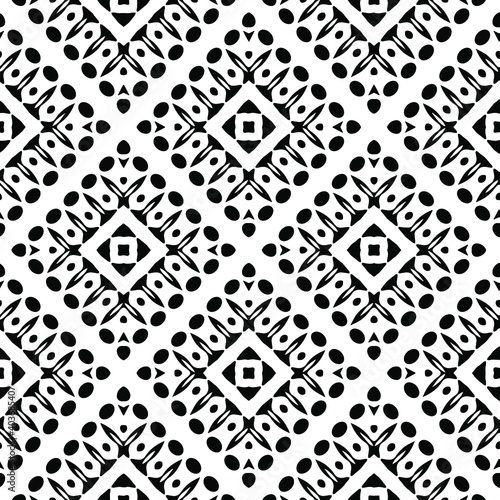 Black and white texture. Abstract seamless geometric pattern. 