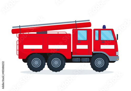 Fire engine. Red fire truck. Emergency vehicle