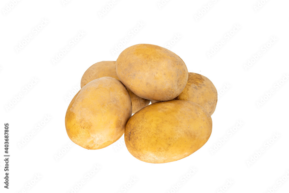 Fresh organic white potato vegetable isolated on white Fresh organic white potato vegetable isolated on white
