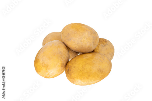 Fresh organic white potato vegetable isolated on white